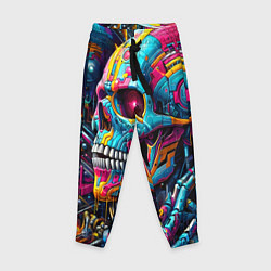 Брюки детские Cyber skull - pattern, цвет: 3D-принт