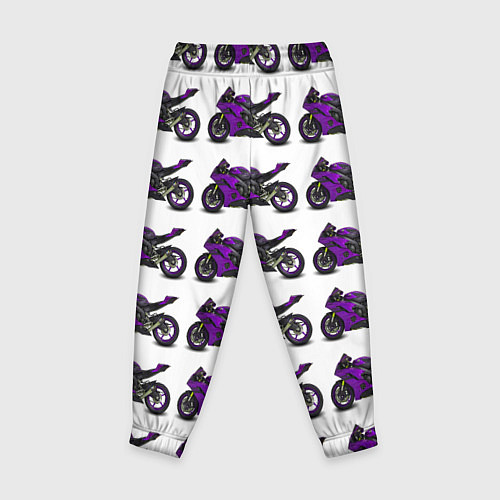 Детские брюки Motorcycle purple / 3D-принт – фото 2