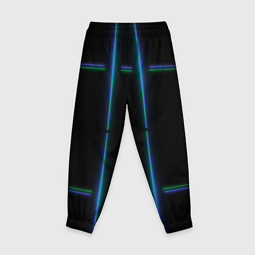 Детские брюки Color black green blue lines / 3D-принт – фото 2
