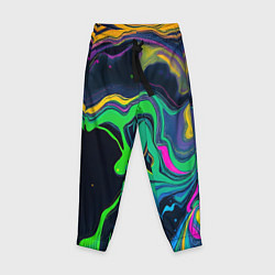 Брюки детские Разводы и переливы разноцветной краски, цвет: 3D-принт