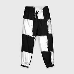 Брюки детские Черные квадраты в виде шахматной доски, цвет: 3D-принт