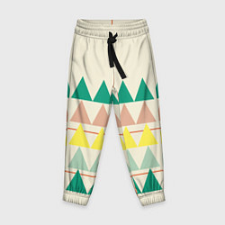 Брюки детские Абстрактный лес - треугольники на светлом, цвет: 3D-принт
