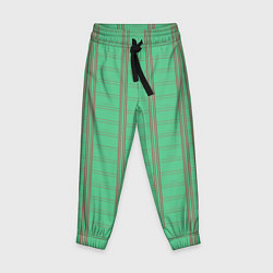 Брюки детские Color green cage brown stripes, цвет: 3D-принт