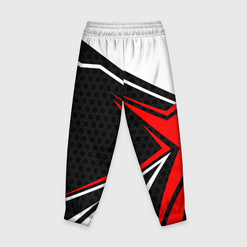 Детские брюки Герб России - красный спортивный / 3D-принт – фото 2