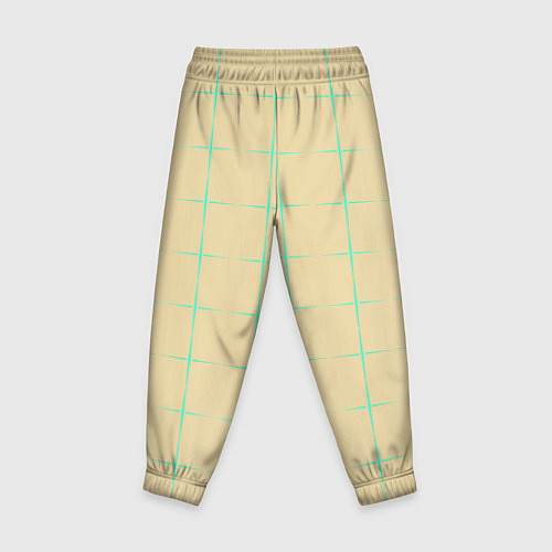 Детские брюки Color beige green crosses / 3D-принт – фото 2