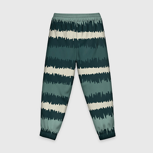 Детские брюки Полосы зигзагообразные зеленые / 3D-принт – фото 2