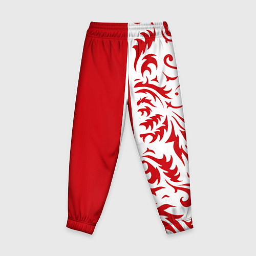 Детские брюки Россия - красная хохлома / 3D-принт – фото 2