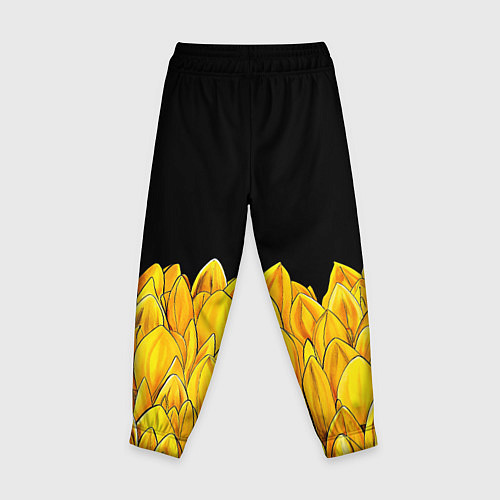 Детские брюки Череп в желтых цветах / 3D-принт – фото 2