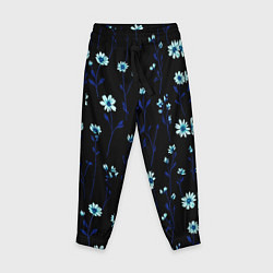 Брюки детские Паттерн с маленькими синими цветами, цвет: 3D-принт