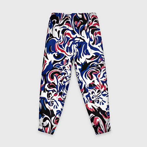 Детские брюки Абстрактный паттерн бело-сине-красный / 3D-принт – фото 2