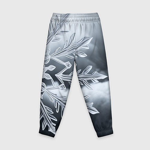 Детские брюки Снежинка на черно белое / 3D-принт – фото 2