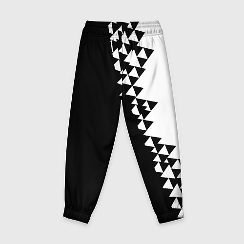 Детские брюки Juventus черно белая геометрия текстура / 3D-принт – фото 2