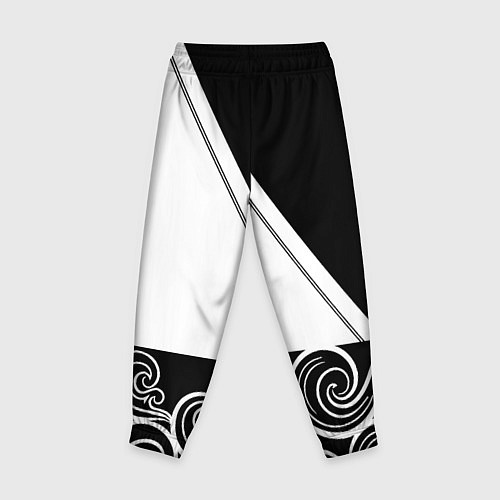 Детские брюки Ювентус геометрия полосы текстура / 3D-принт – фото 2