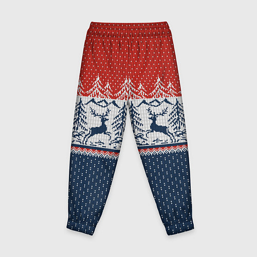 Детские брюки Вязаный узор с оленями / 3D-принт – фото 2