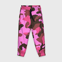 Детские брюки Камуфляж: розовый/коричневый