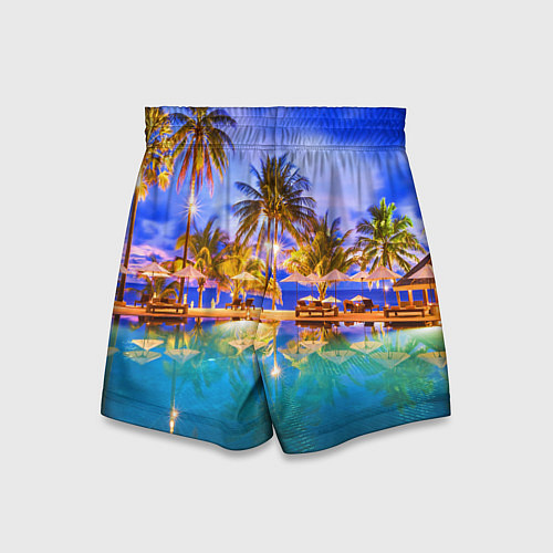Детские шорты Таиланд - тропический оазис / 3D-принт – фото 2