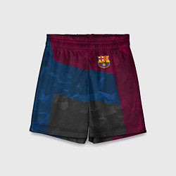 Шорты детские FC Barcelona: Dark polygons, цвет: 3D-принт