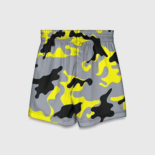 Детские шорты Yellow & Grey Camouflage / 3D-принт – фото 2