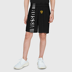 Шорты детские Russia: Black Line, цвет: 3D-принт — фото 2