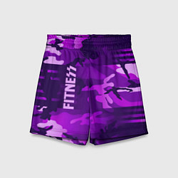 Шорты детские Fitness: Camo Violet, цвет: 3D-принт