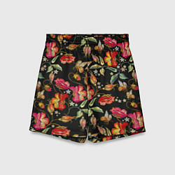 Шорты детские Полевые цветы, цвет: 3D-принт