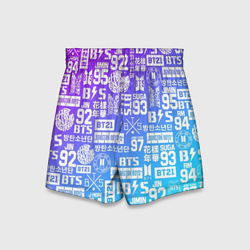 Детские шорты BTS Logos / 3D-принт – фото 2