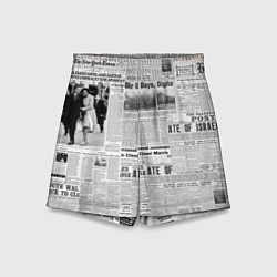 Шорты детские Газета Newspaper, цвет: 3D-принт