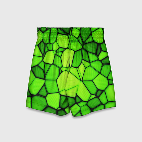 Детские шорты Зеленая мозаика / 3D-принт – фото 2
