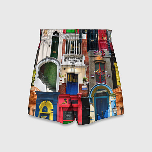 Детские шорты London doors цифровой коллаж / 3D-принт – фото 2