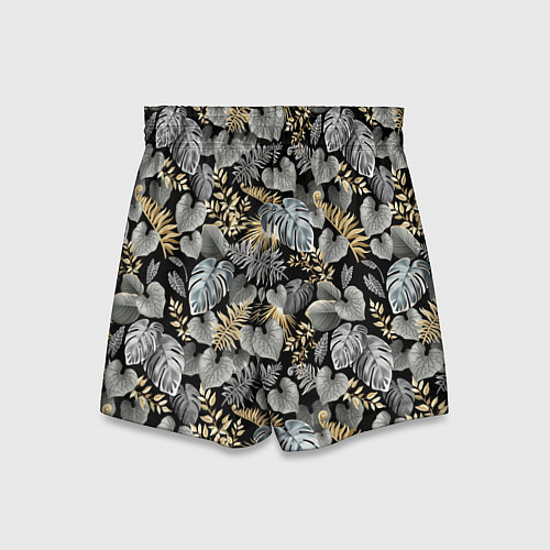 Детские шорты Серебряные листочки / 3D-принт – фото 2