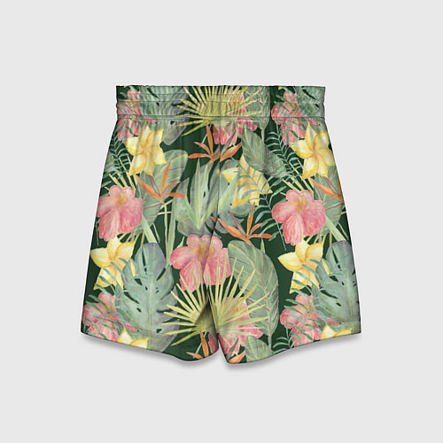Детские шорты Тропические растения и цветы / 3D-принт – фото 2