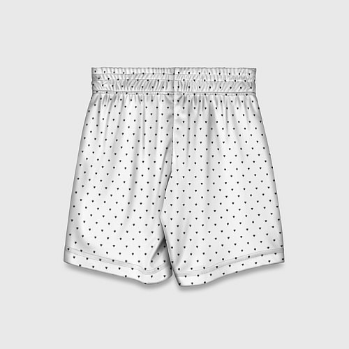 Детские шорты Сердечки черные на белом / 3D-принт – фото 2