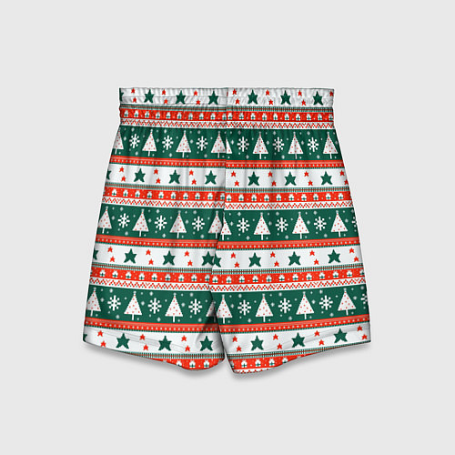 Детские шорты Новогодний орнамент / 3D-принт – фото 2