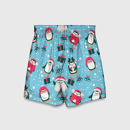 Детские шорты Новогодние Пингвины / 3D-принт – фото 2