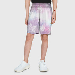 Шорты детские Снежинки, цвет: 3D-принт — фото 2