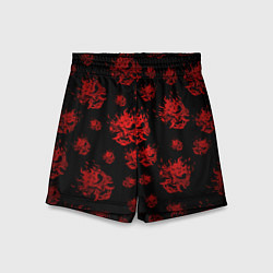 Детские шорты Samurai pattern - красный