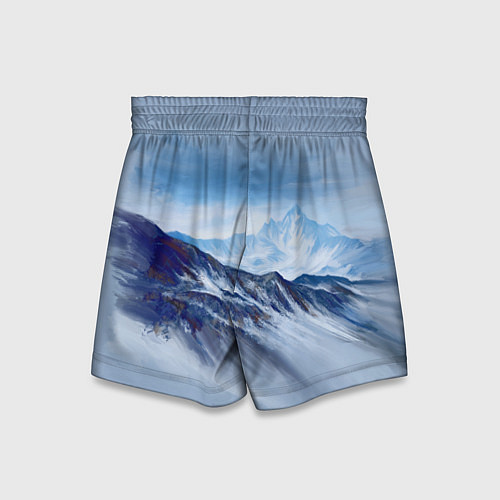 Детские шорты Серо-голубые горы / 3D-принт – фото 2