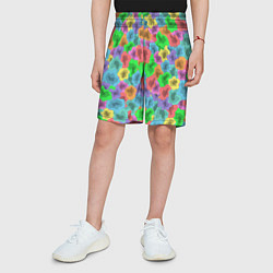 Шорты детские NEON ABSTRACTION, цвет: 3D-принт — фото 2