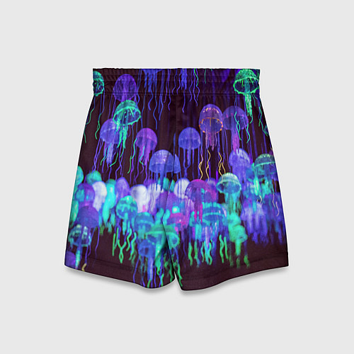 Детские шорты Неоновые медузы / 3D-принт – фото 2