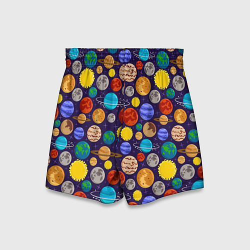 Детские шорты Мультяшные планеты / 3D-принт – фото 2