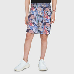 Шорты детские Карпы КОИ и цветки Лотоса, цвет: 3D-принт — фото 2