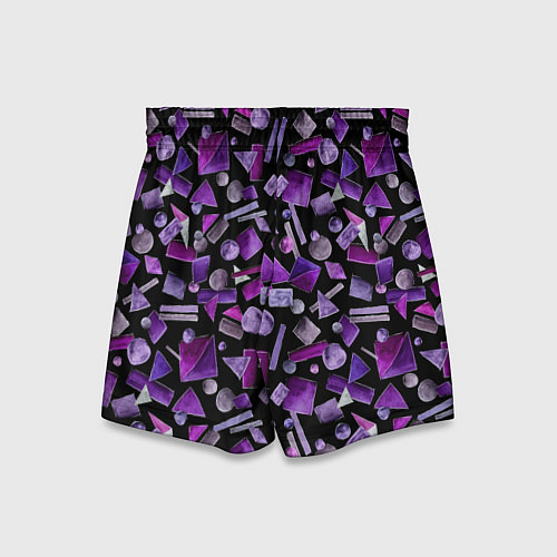 Детские шорты Геометрический фиолетовый / 3D-принт – фото 2