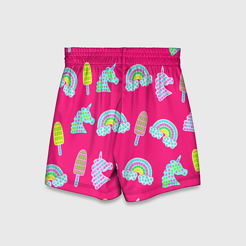 Детские шорты Pop it радуга и единорог / 3D-принт – фото 2