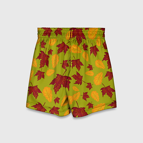 Детские шорты Осенние листья клён и дуб / 3D-принт – фото 2