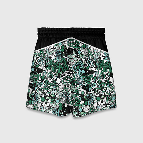 Детские шорты Черно-зеленые каракули / 3D-принт – фото 2