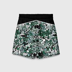 Детские шорты Черно-зеленые каракули