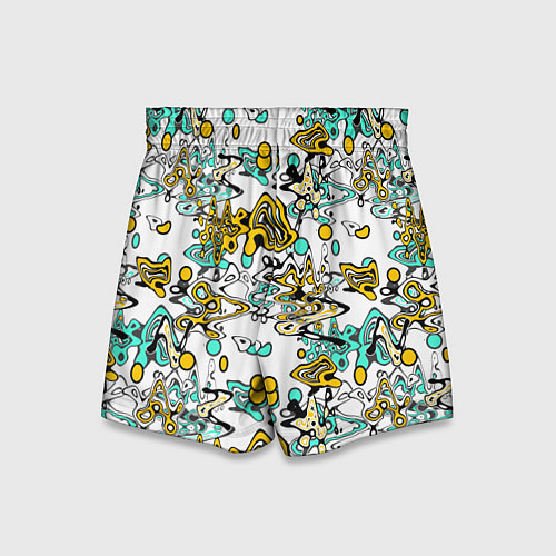 Детские шорты Абстрактный современный узор в стиле граффити / 3D-принт – фото 2