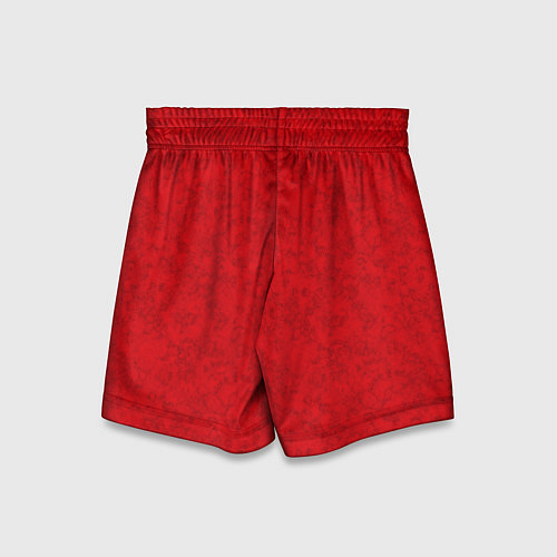 Детские шорты Ярко-красный мраморный узор / 3D-принт – фото 2
