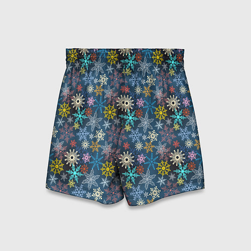 Детские шорты Красочные Снежинки / 3D-принт – фото 2