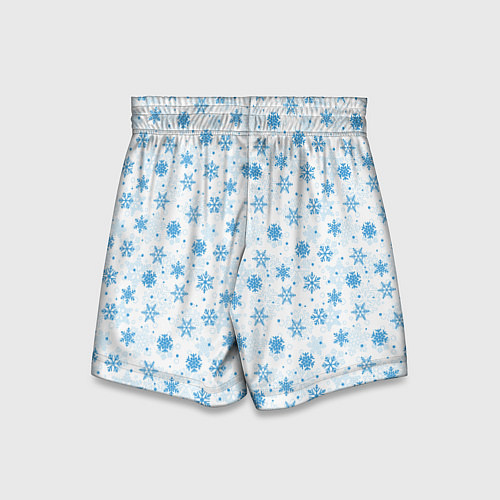 Детские шорты Снежинки снежные узоры / 3D-принт – фото 2